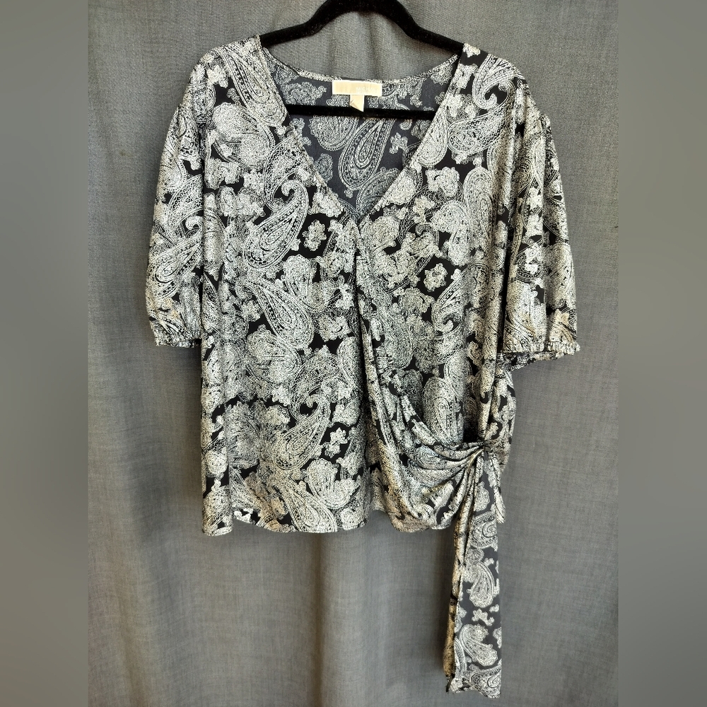 Michael Kors Black and Silver Blouse